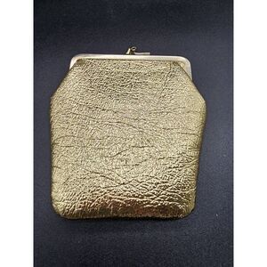 vintage gold metallic snap closure coin purse a‎  "Budd Leather" Creation